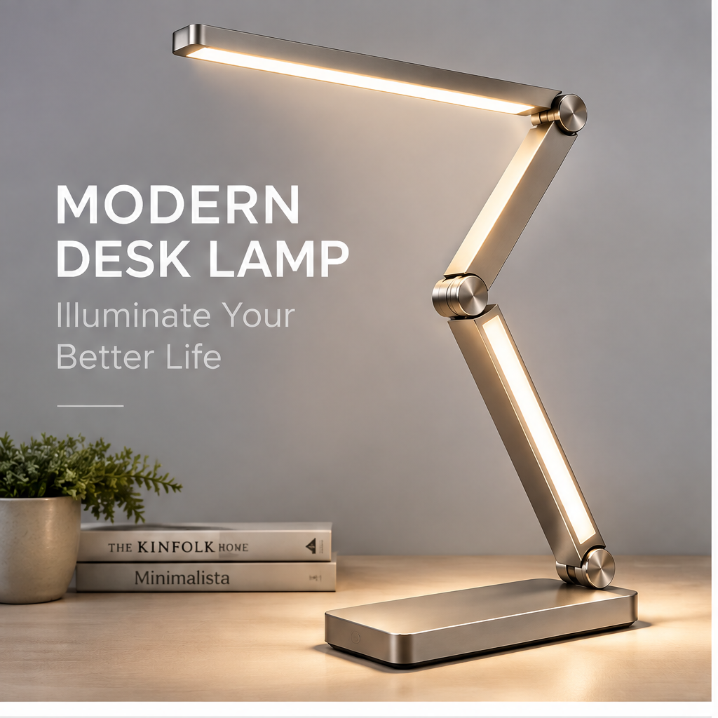 TOWWIY® desk lamp fully adjustable — 180° dual joints and 360° base rotation, find the perfect lighting angle for any task