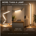 TOWWIY® 3-in-1 modular LED system on desk — Fold. Adjust. Focus. No-Shadow Eye-Care Light, Magnetic Track Modular Design, Foldable Multi-Axis Joints, Premium Aluminum Alloy, Perfect for WFH & Minimal Spaces